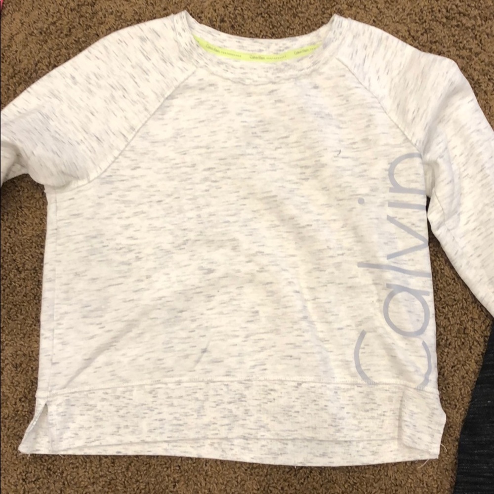 Calvin Klein white with grey Crewneck